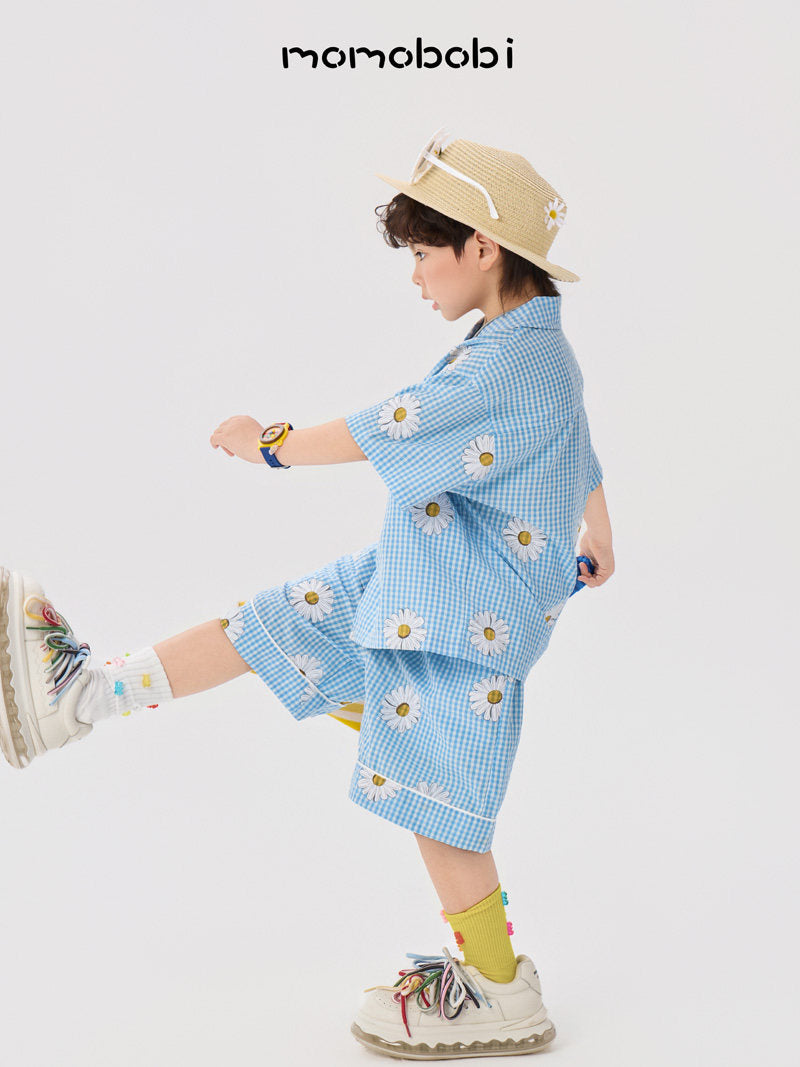 Daisy Gingham Shirt Shorts デイジー チェックシャツ ショートパンツ【mh0013007】