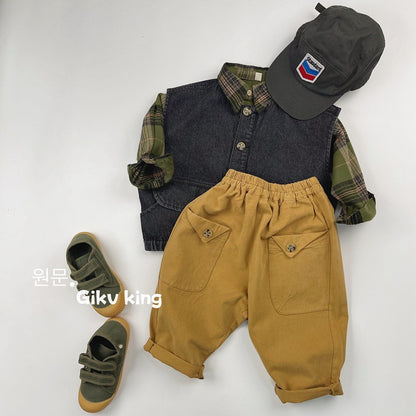 キッズ フラップポケット ルーズ ロングパンツ【mh0014599】