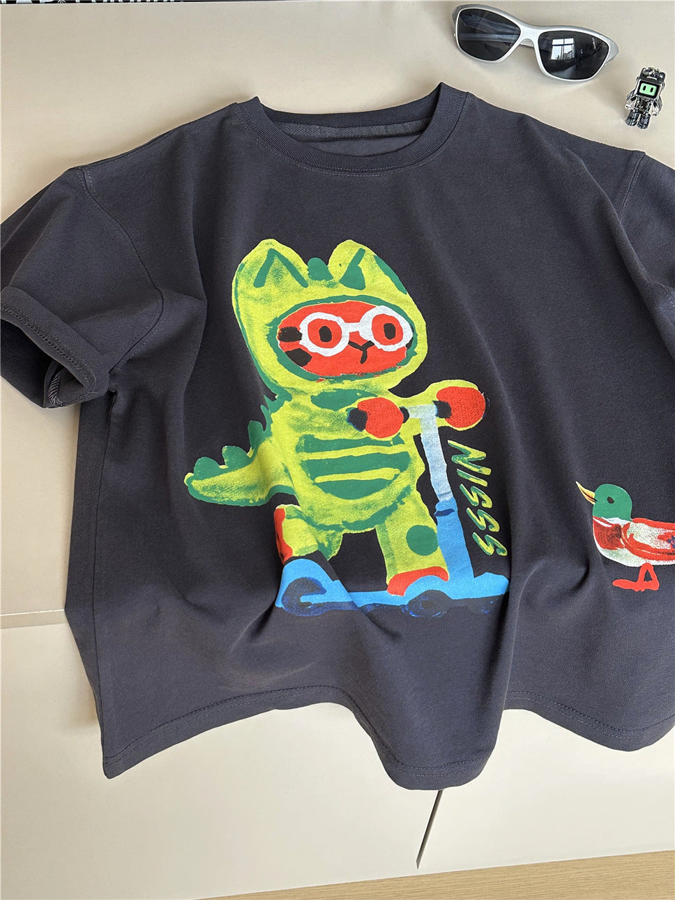 Cartoon Graphic T-shirt 恐竜 アニマル Tシャツ【mh0012947】