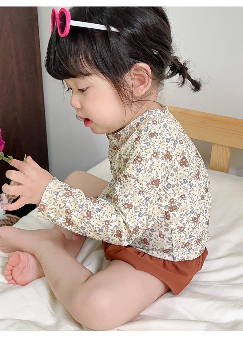 UPF50 Plus Floral Long Sleeve Swimsuit Rash Guard 3-piece Set [mh0012593]