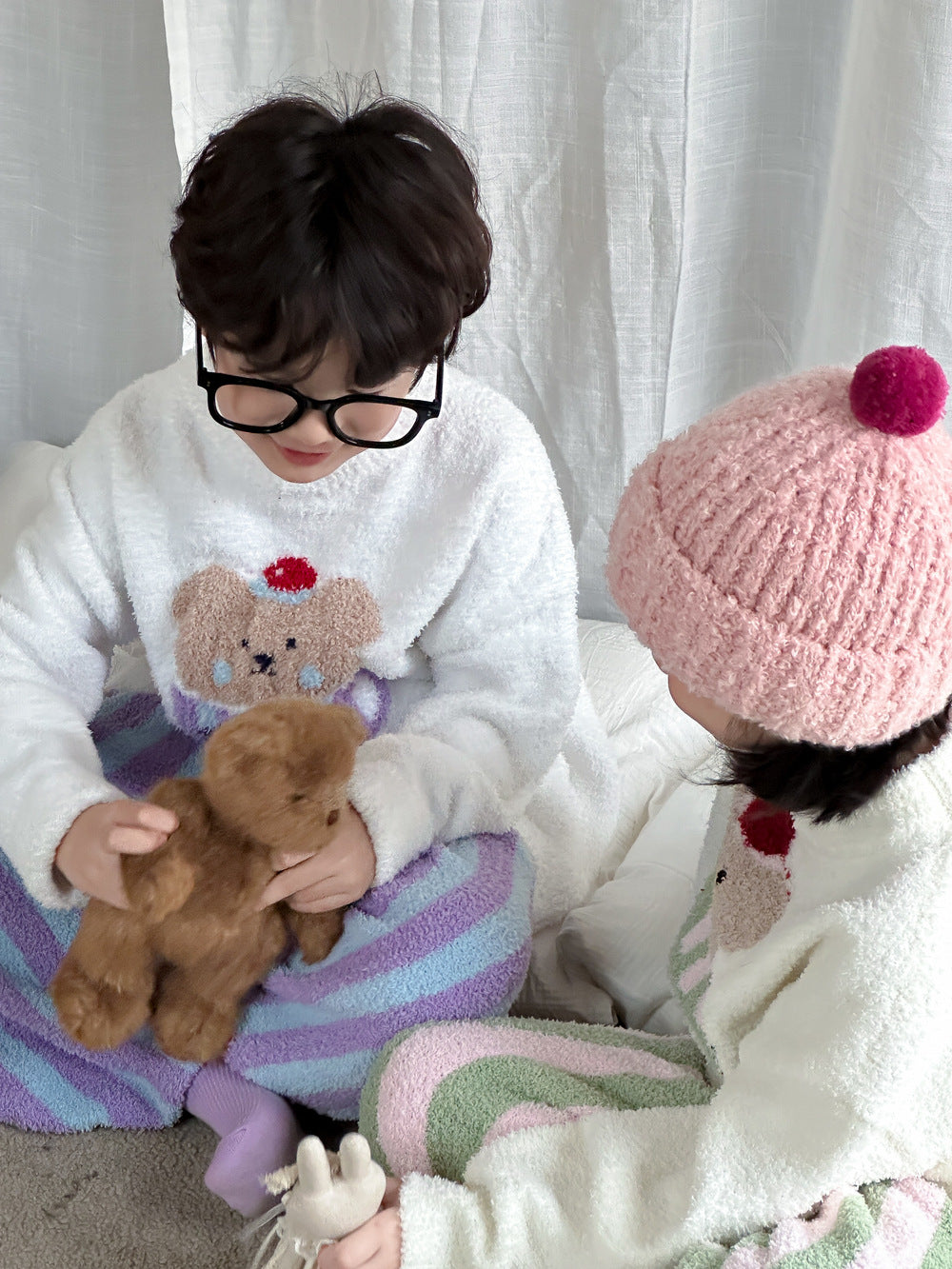 長袖パジャマセット もこもこ ベアくま ルームウェア【mh0011651】