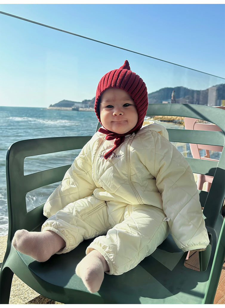 アウタージャンプスーツ 中綿 厚手 フード付 キルティング スキーウェア【mh0011696】