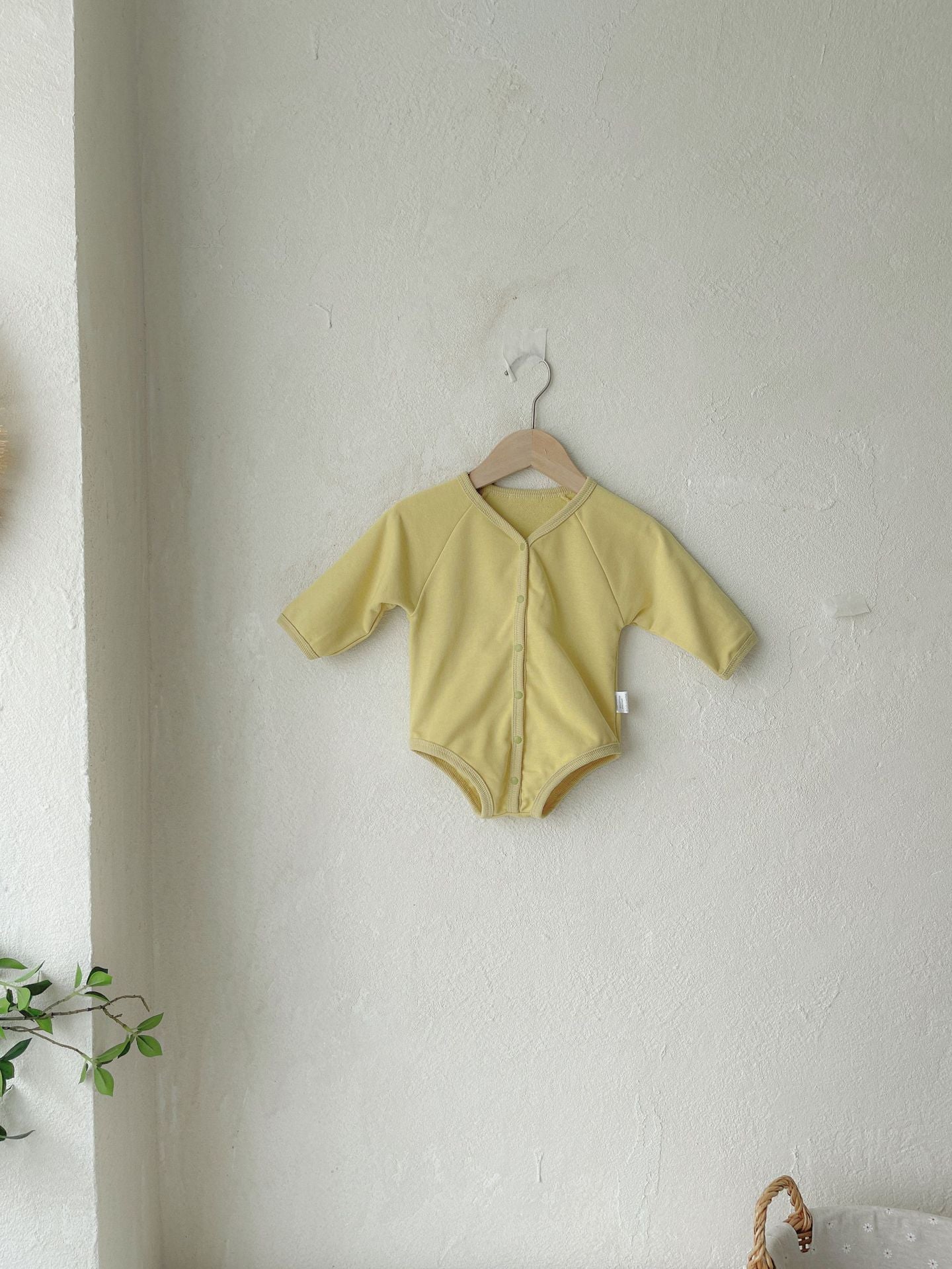 Waffle Knit Romper with Bonnet ワッフル 長袖 ロンパース ボンネット【mh0012676】