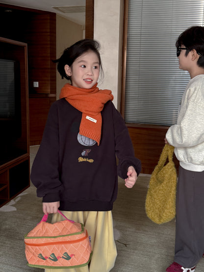 スウェットトレーナー キッズ 裏起毛 プルオーバー クルーネック 厚手 アート柄 トップス【mh0011657】