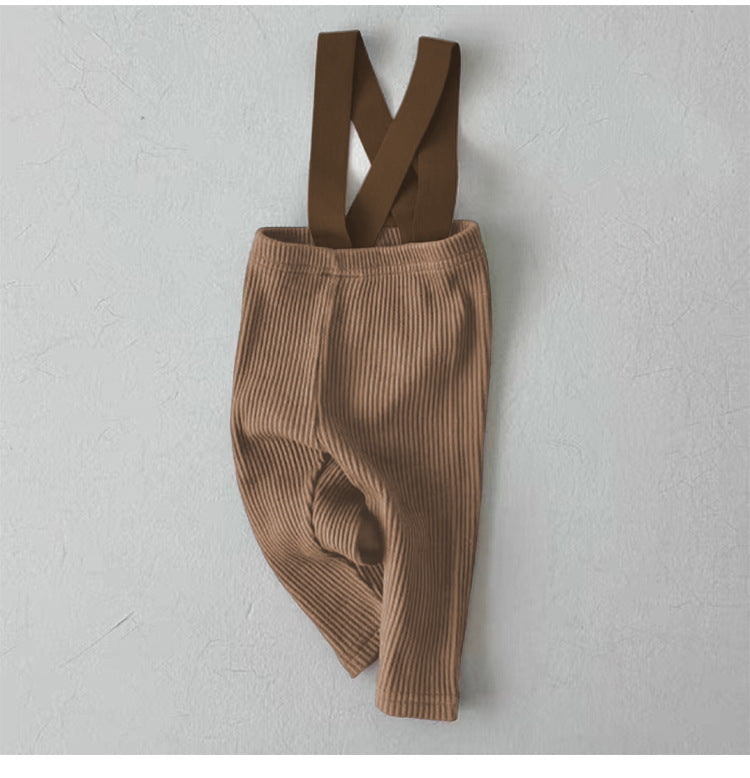 Ribbed Suspender Long Pants リブ編み サスペンダー レギンスパンツ【mh0013030】