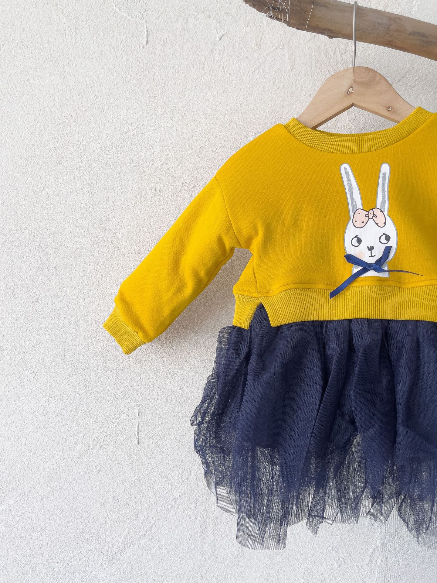Animal Graphic Tulle Layered Dress チュール 長袖ワンピース【mh0012633】