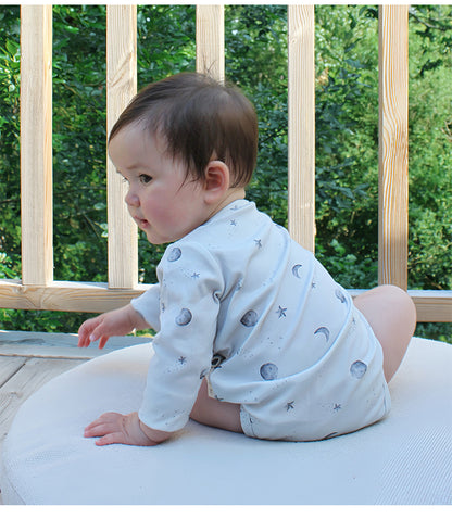 長袖肌着ロンパース/パンツ アニマル/星月プリント ボディスーツ【mh0011724】