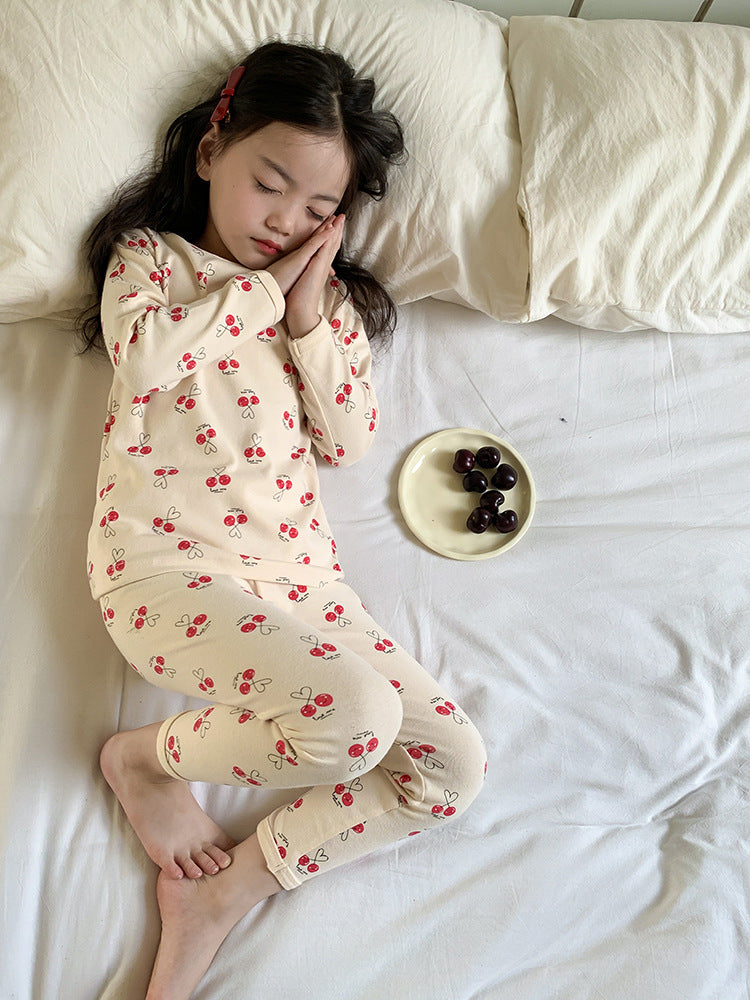 Long Sleeve Printed Pajamas 長袖 プリント パジャマ セット【mh0012243】