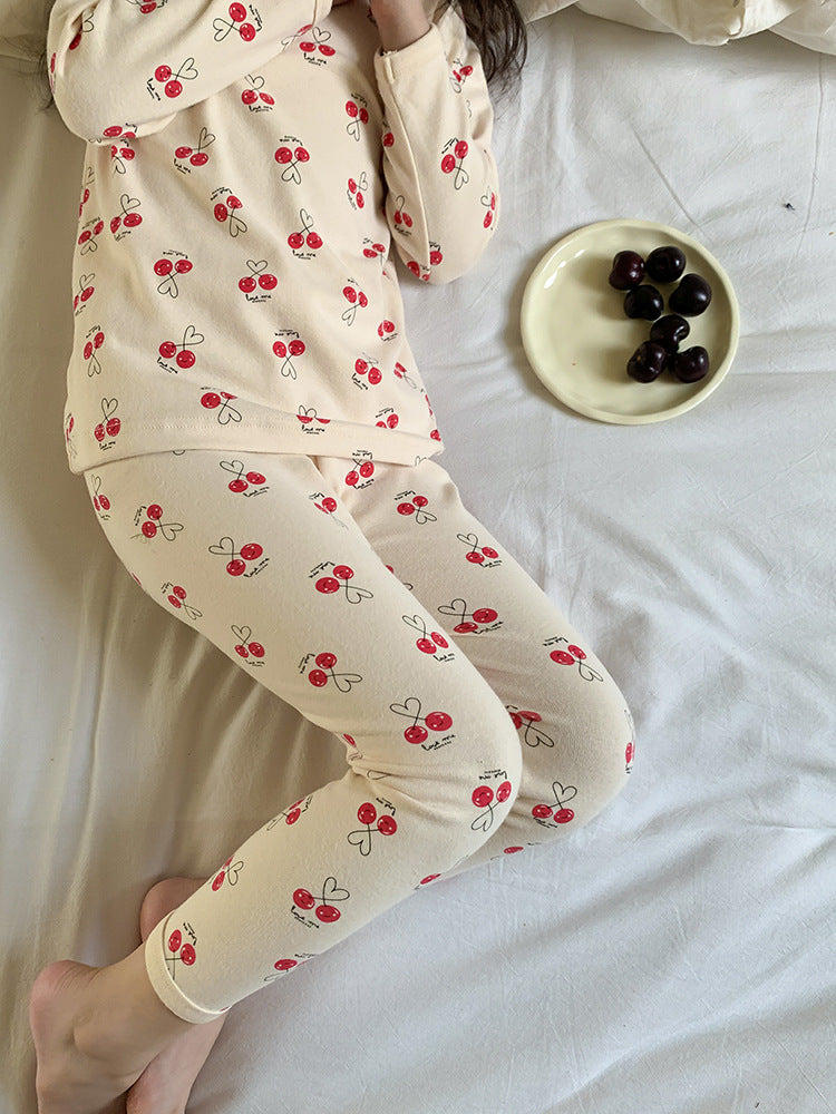 Long Sleeve Printed Pajamas 長袖 プリント パジャマ セット【mh0012243】