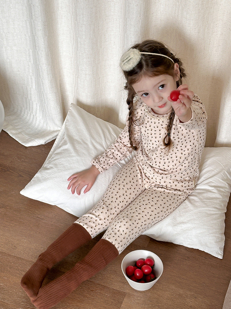 Long Sleeve Printed Pajama Set 長袖 プリント パジャマ セット【mh0012244】