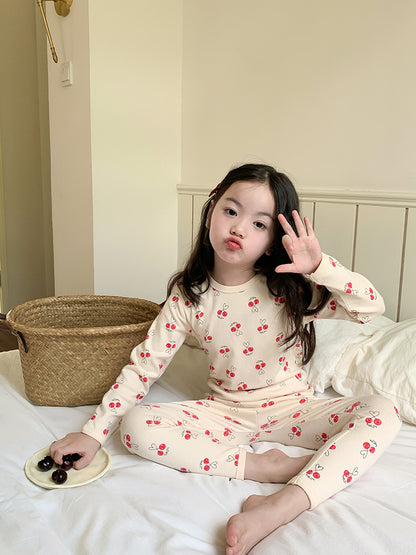 Long Sleeve Printed Pajamas 長袖 プリント パジャマ セット【mh0012243】