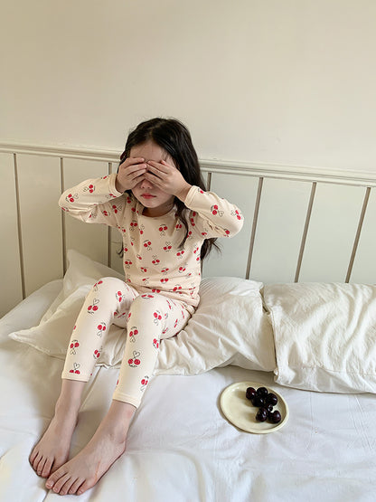 Long Sleeve Printed Pajamas 長袖 プリント パジャマ セット【mh0012243】
