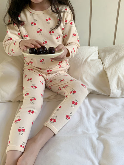 Long Sleeve Printed Pajamas 長袖 プリント パジャマ セット【mh0012243】