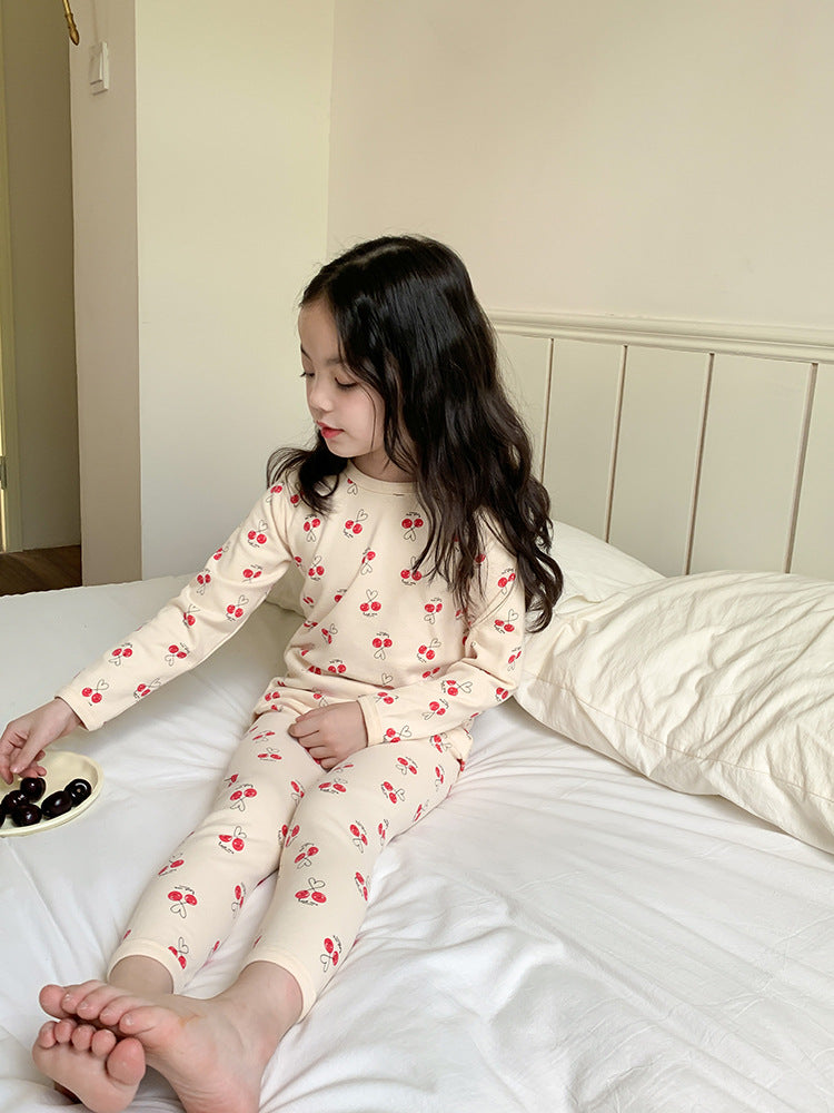 Long Sleeve Printed Pajamas 長袖 プリント パジャマ セット【mh0012243】