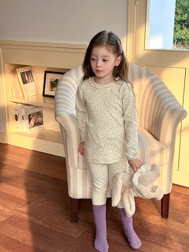 Long Sleeve Printed Pajama Set 長袖 プリント パジャマ セット【mh0012244】