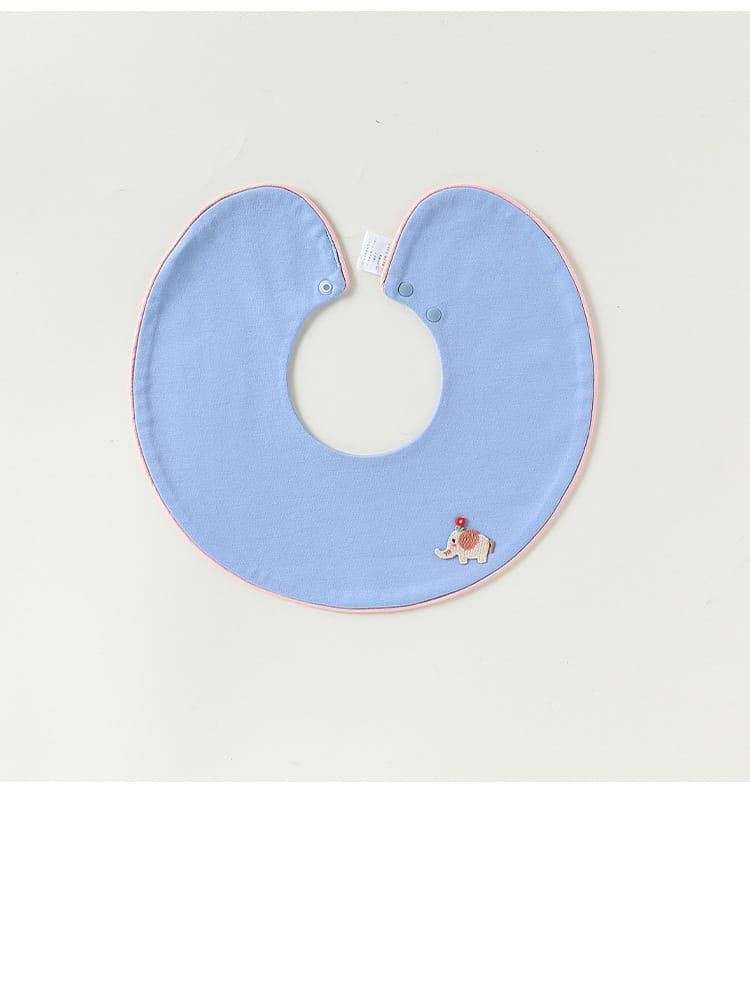 Double Sided Contrast Piping Cotton ワンポイント 刺繍 スタイ【mh0012774】 Beitaoya よだれかけ