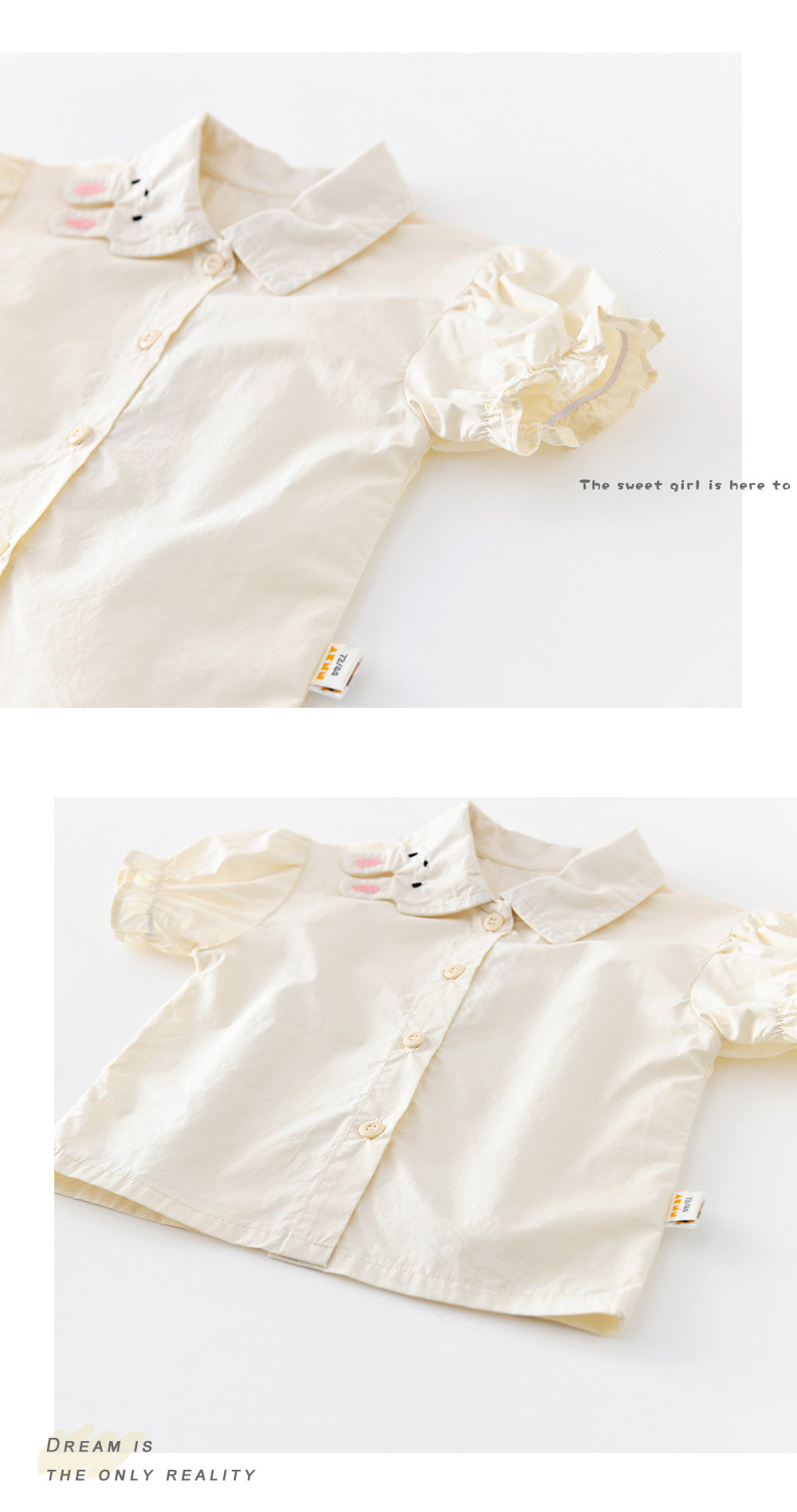 Rabbit Embroidery Set 半袖シャツ フリルハーフパンツ セット【mh0012854】