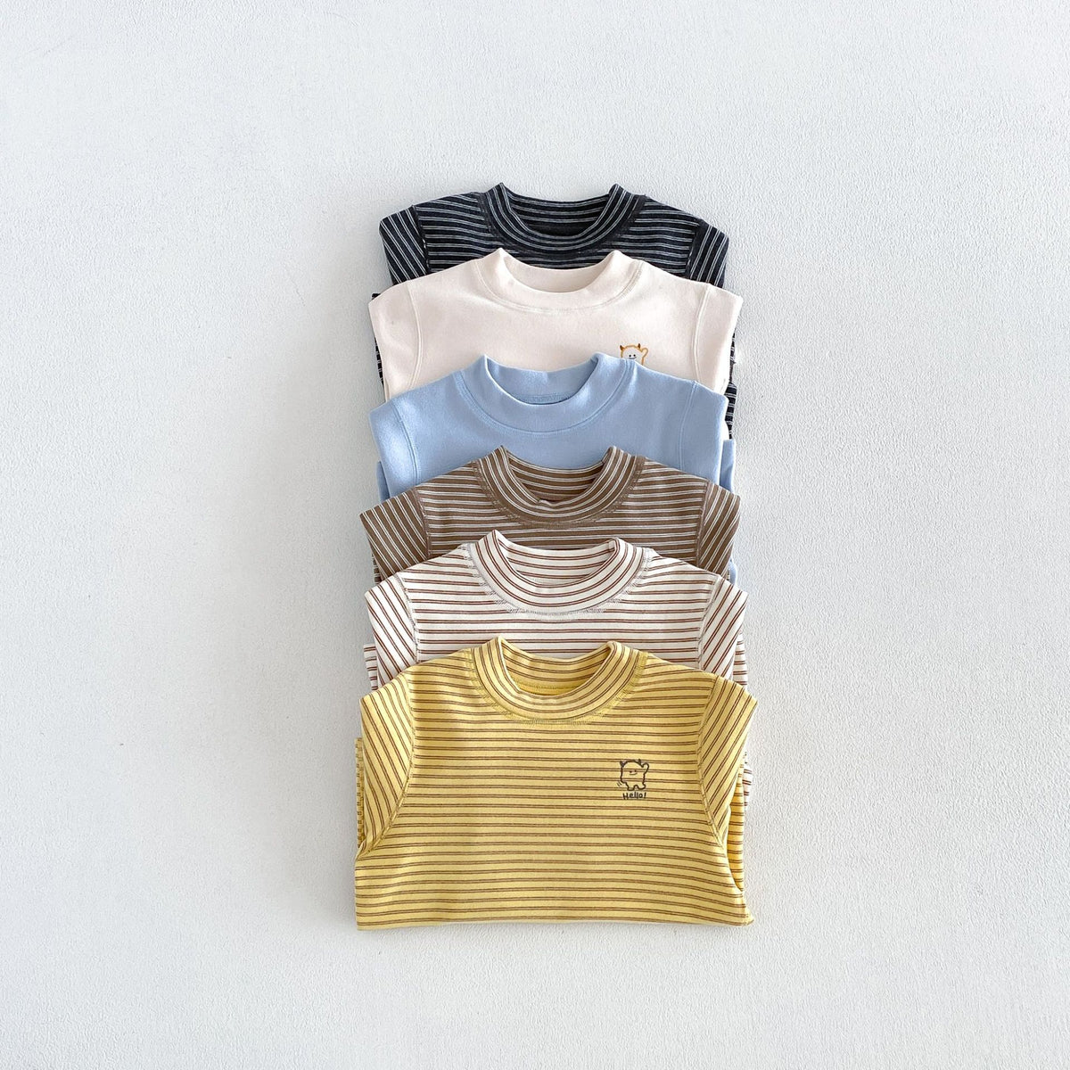 キッズ ボーダー ワンポイント刺繍 長袖Tシャツ / イージー ロングパンツ【mh0014771】