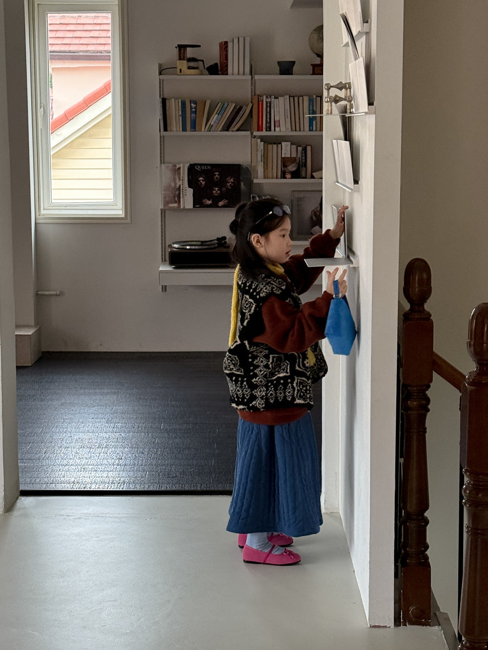 ボアジャケット キッズ 総柄 レトロ 厚手 ノーカラー もこもこ アウター【mh0011658】