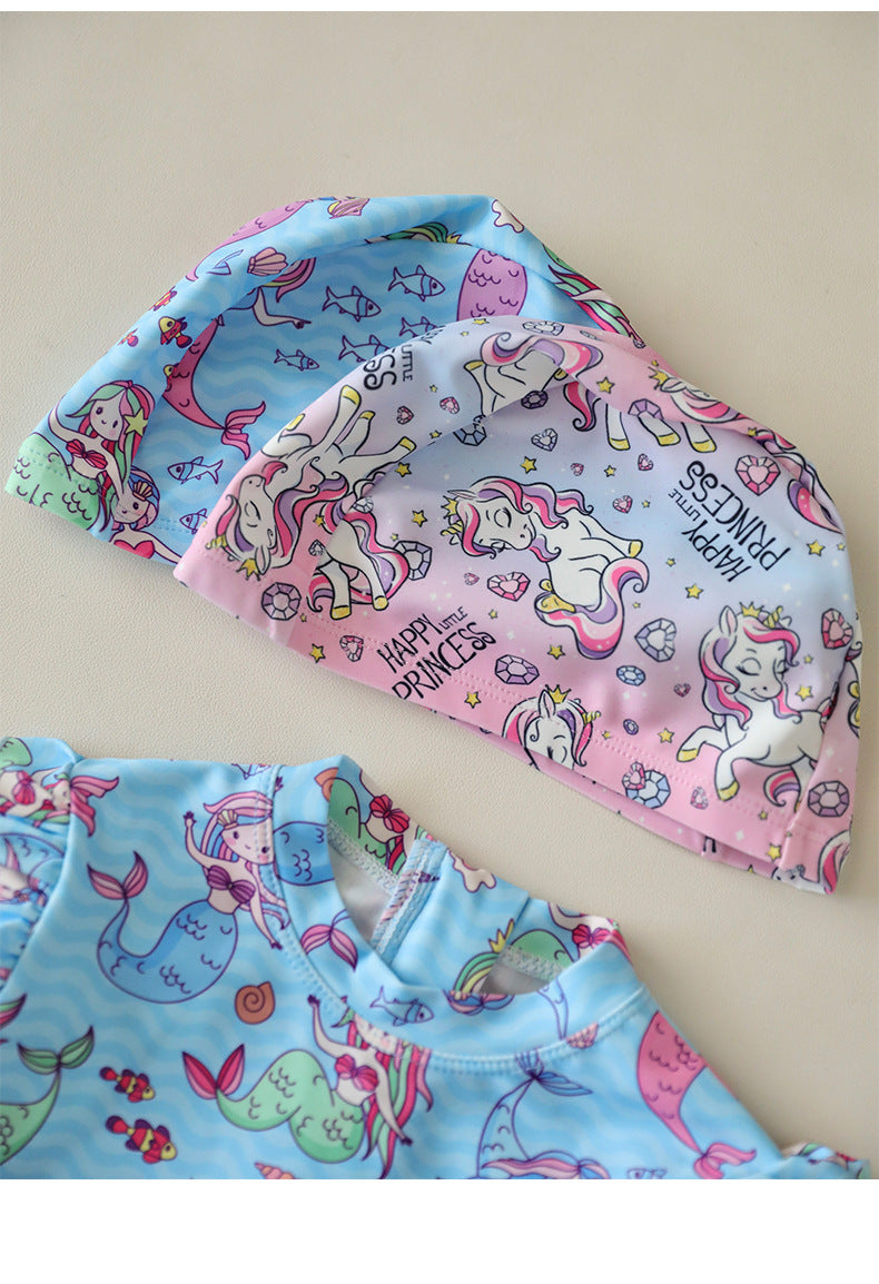 UPF50+ Printed Long Sleeve Ruffled Swimsuit [mh0012588]
