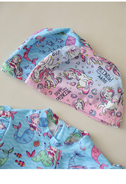 UPF50+ Printed Long Sleeve Ruffled Swimsuit [mh0012588]