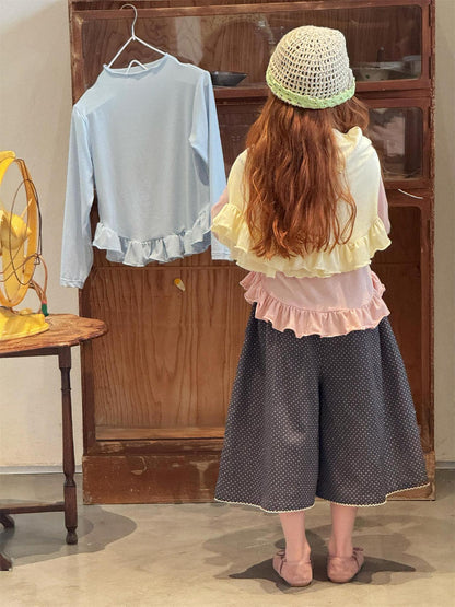 Solid Fungus Edge Soft Top メロウフリル リブトップス【mh0012225】