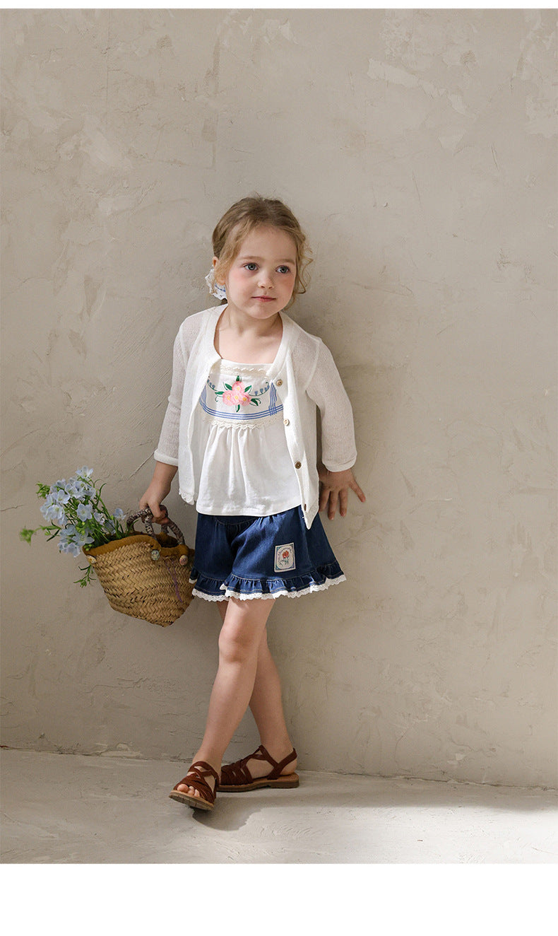 Lace Trim Knit Cardigan Openwork Summer Cardigan [mh0012984]