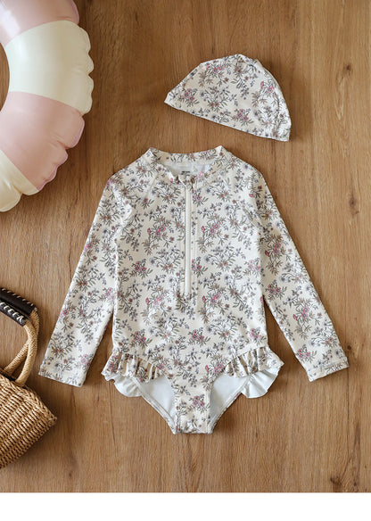 UPF50 Plus Floral Long Sleeve Swimsuit 花柄 長袖 水着【mh0012584】