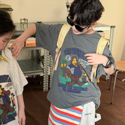 Bear Print Cotton T-shirt [mh0012510]