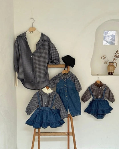 Vintage Plaid Cotton Shirt チェック柄 コットン 長袖シャツ【mh0012498】