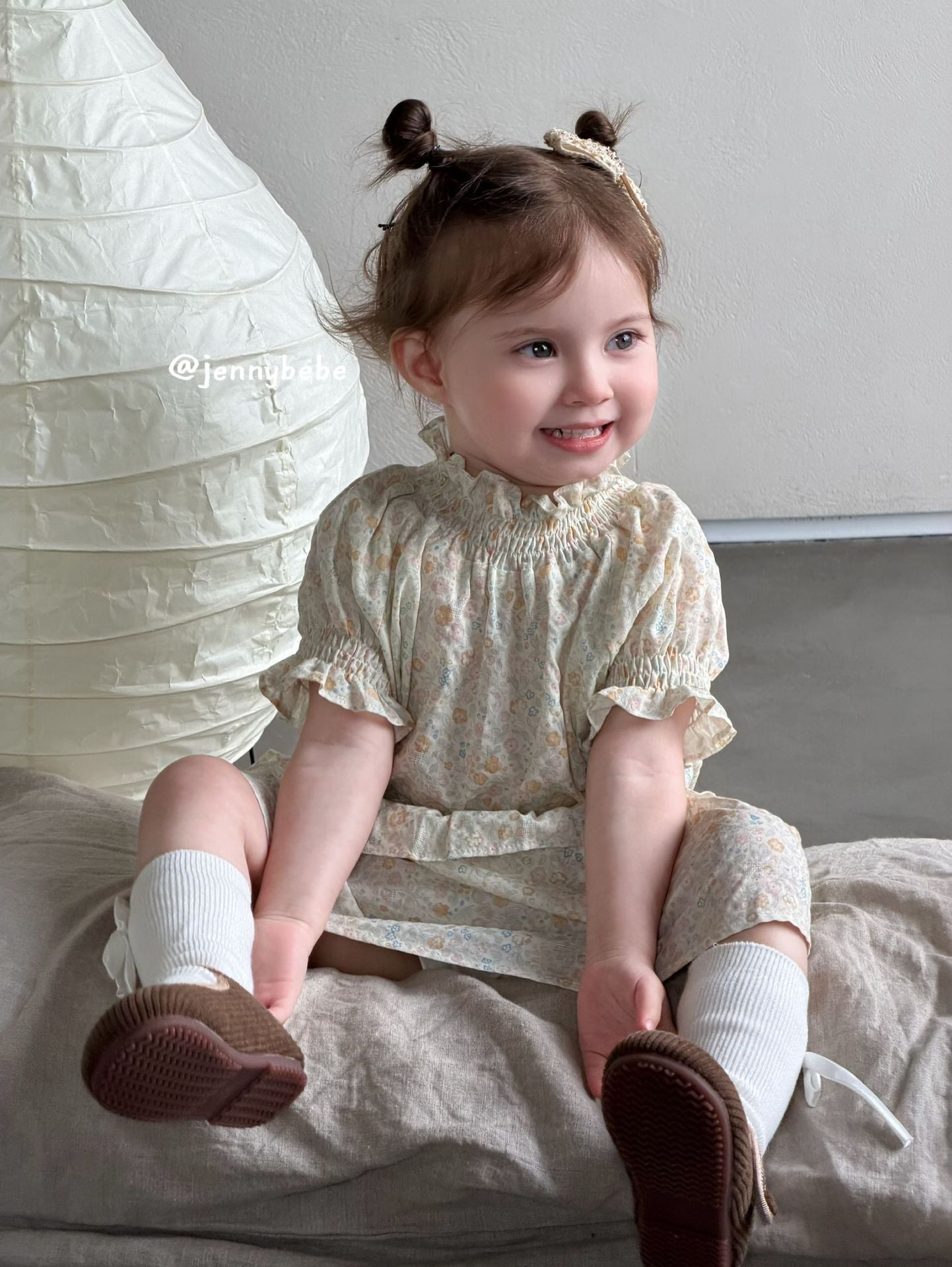 Floral Cotton Blouse Culottes Set