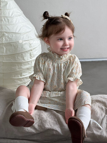 Floral Cotton Blouse Culottes Set