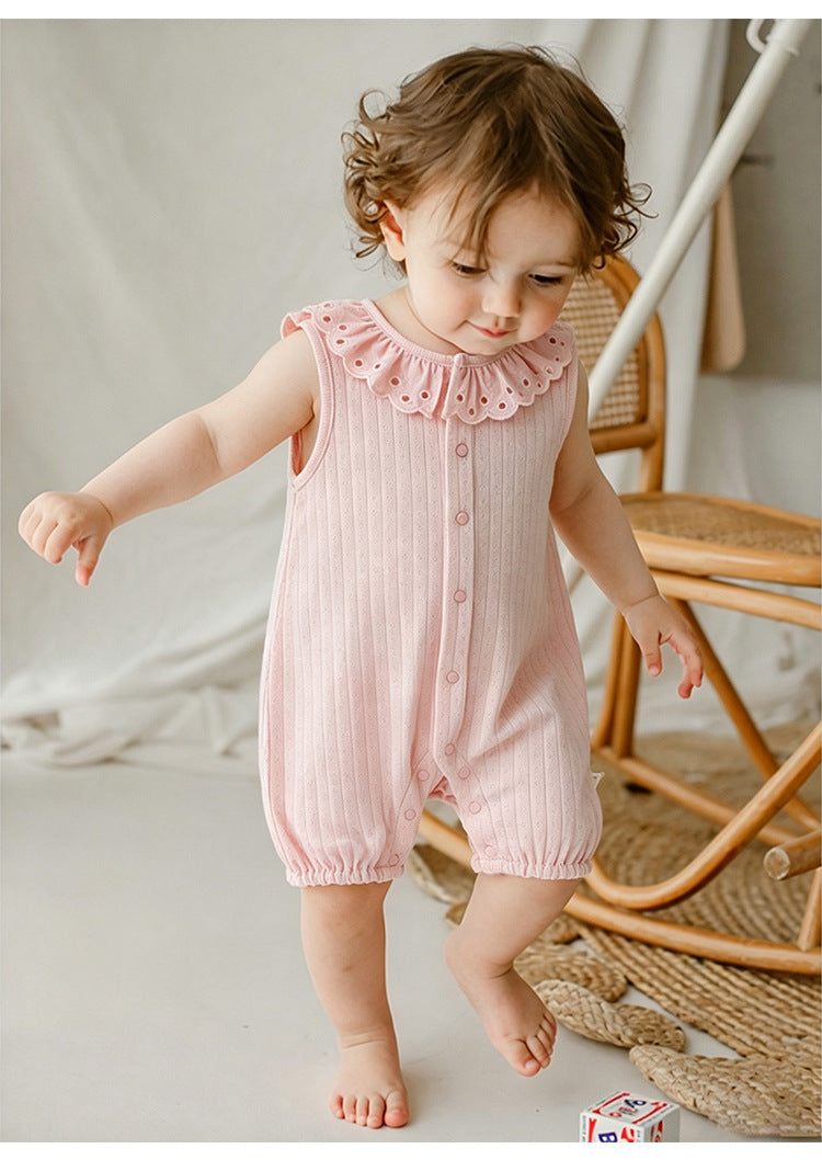 Lace Cotton Romper レース ノースリーブロンパース【mh0013027】