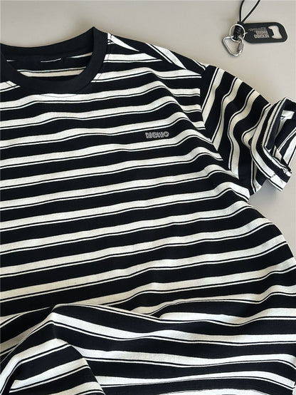 Striped Rhinestone Tee ボーダー 半袖Tシャツ【mh0012973】