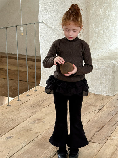 ニットトップス ハイネック ステッチ リブ シンプル モード 長袖【mh0011620】