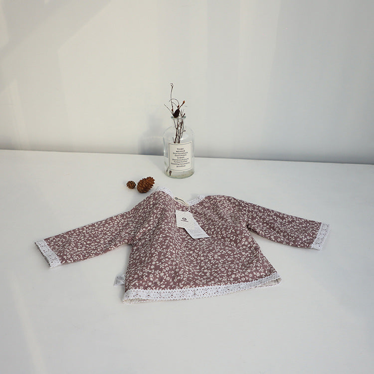 Floral Print Lace Trim Cardigan 花柄 レーストリム カーディガン【mh0012631】
