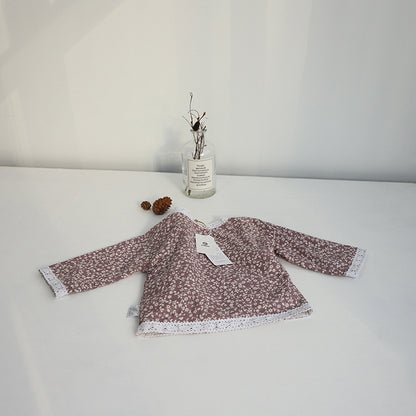Floral Print Lace Trim Cardigan 花柄 レーストリム カーディガン【mh0012631】