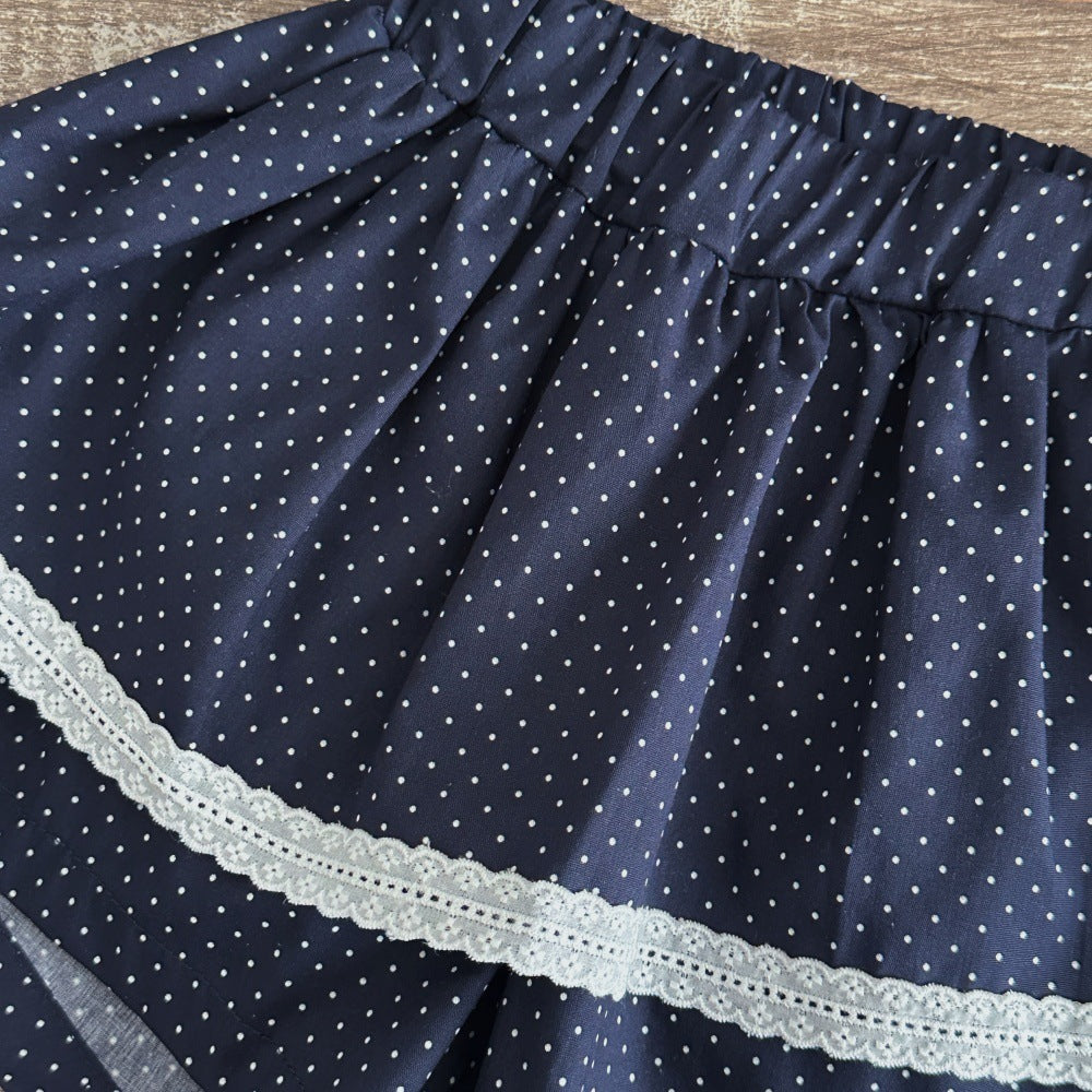 Baby Kids Polka Dot Ribbed Long Sleeve T-Shirt and Culottes Set