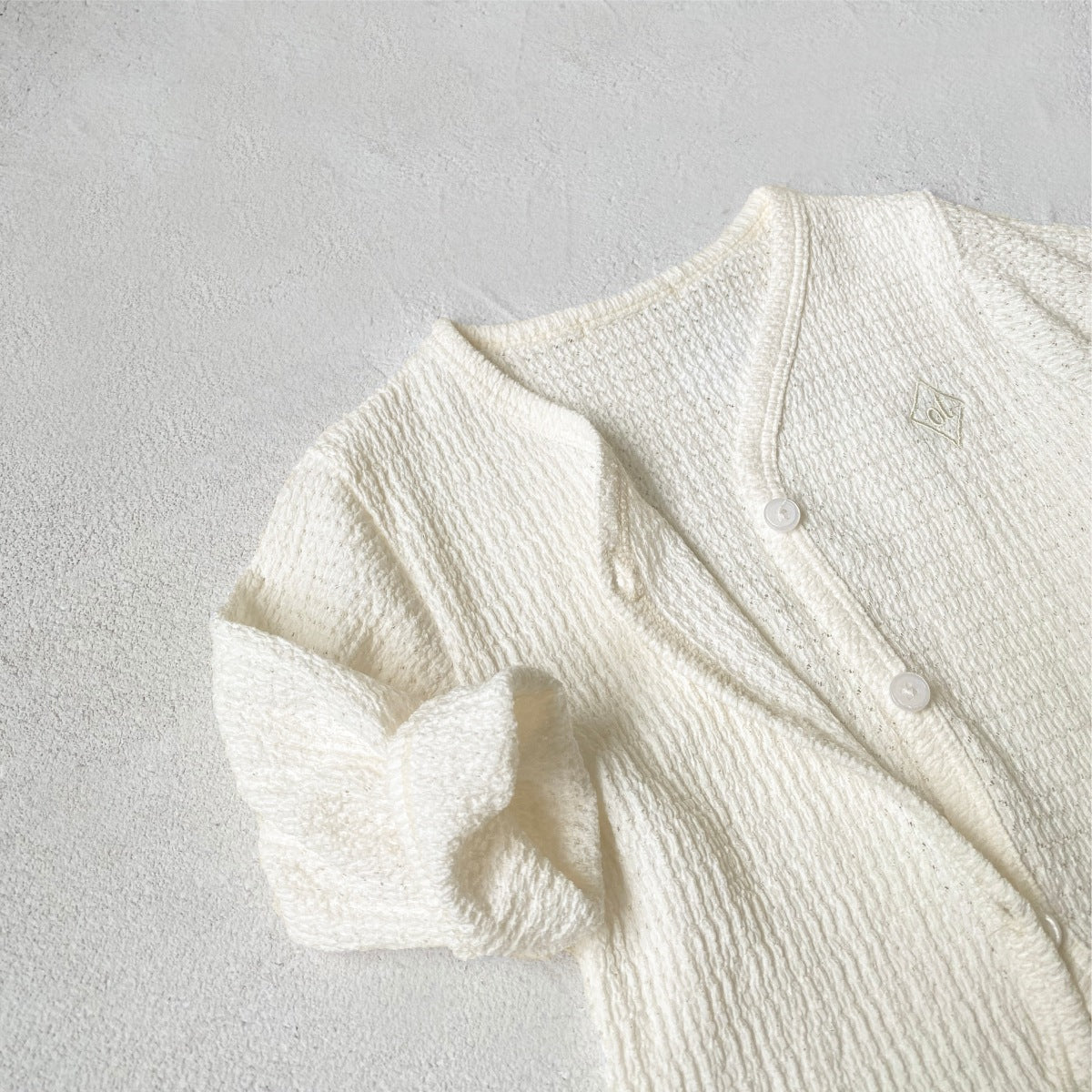 Baby Waffle Openwork Cardigan, Camisole & Long Pants - 3 Piece Set【mh0009038】