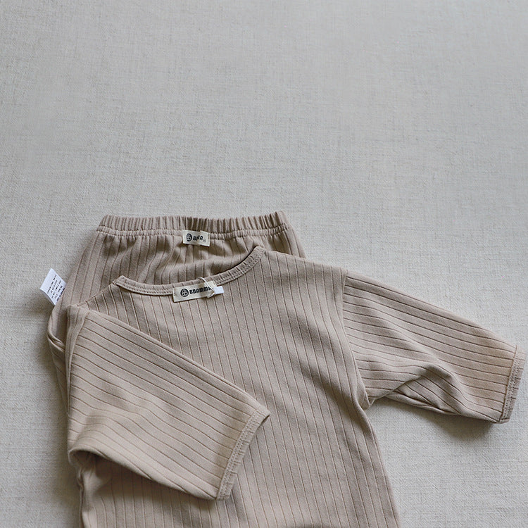 Wide Ribbed Long Sleeve Lounge Set リブ編み 長袖 セットアップ【mh0012674】