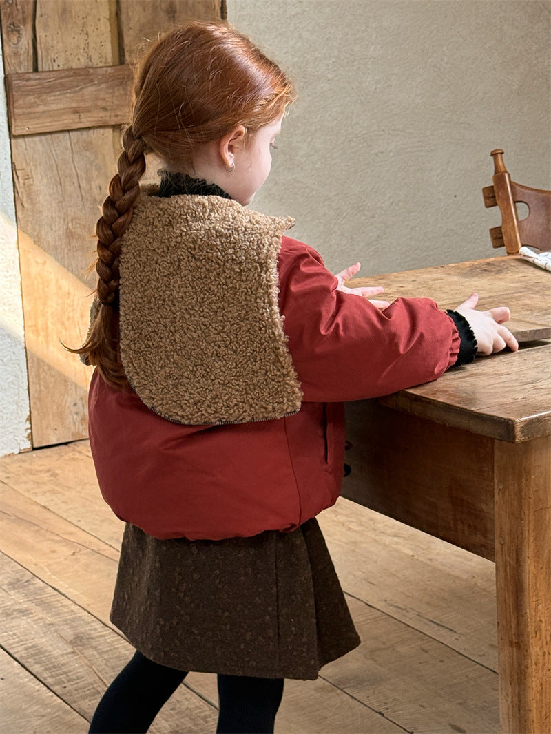 ジャケット 中綿 ボア襟 ダッフル風 トグルボタン ショート丈 アウター【mh0011615】