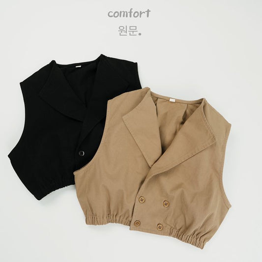 Kids' Tailored Collar Double-Breasted Vest [mh0014601]