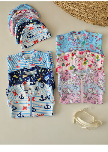 UPF50 Plus Printed Short Sleeve One-piece プリント 半袖 水着【mh0012587】
