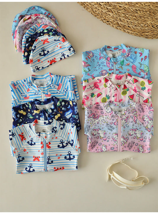 UPF50+ Printed Short Sleeve One-piece Swimsuit [mh0012587]