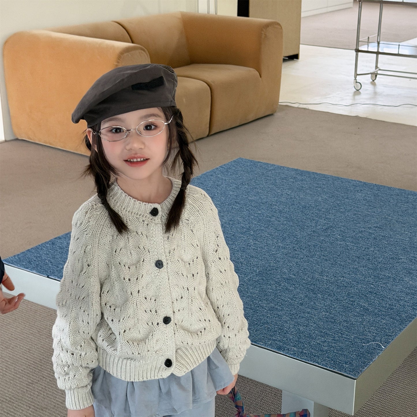 Kids' Openwork Long-Sleeve Knit Cardigan [mh0014055]