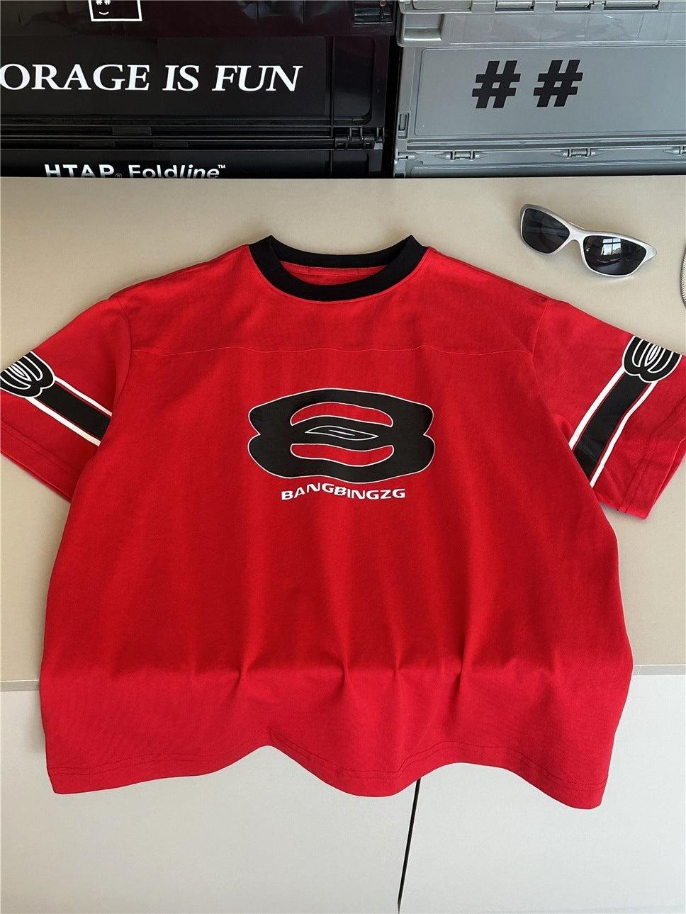 Sporty Graphic T-shirt ロゴ コットンTシャツ【mh0012946】