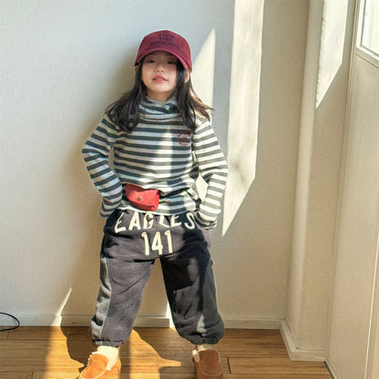 スウェットパンツ 裏ボア ビッグロゴ バイカラー ボリューム ボトムス【mh0011608】