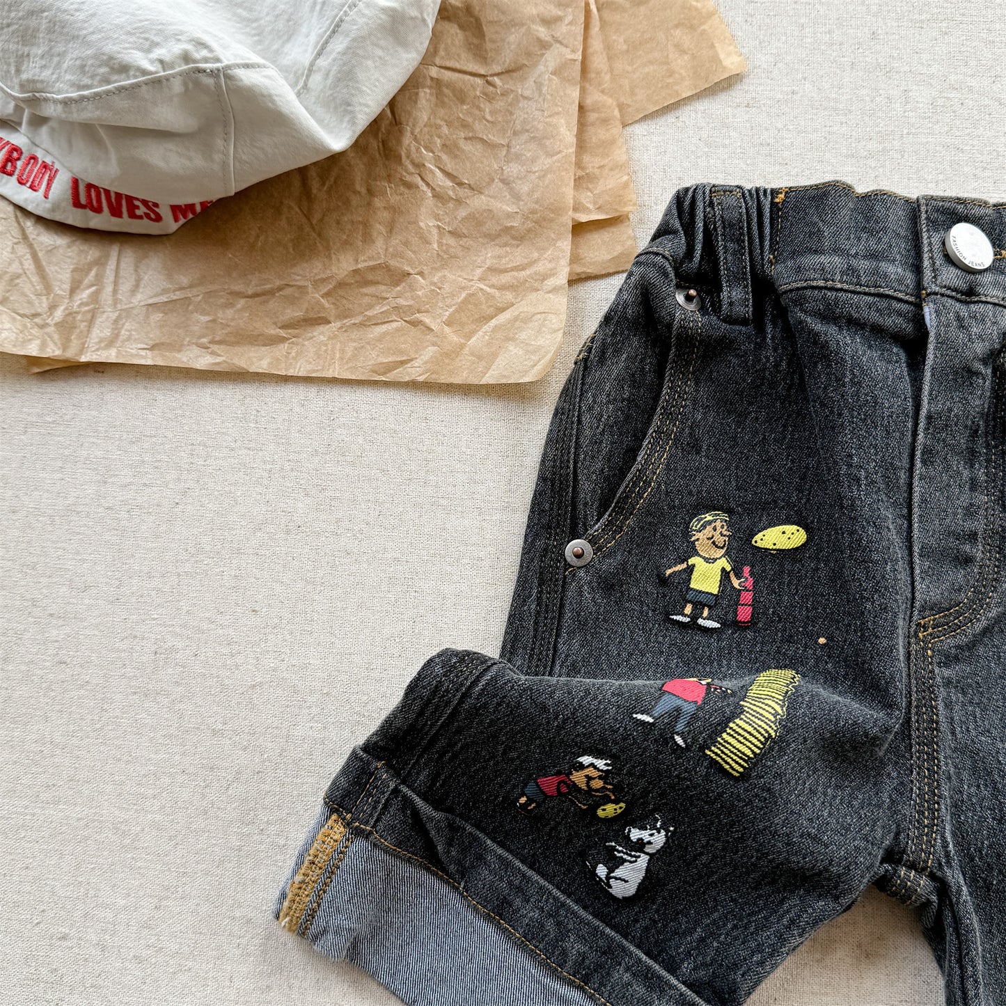 Graphic Denim Shorts ワークデニム ハーフパンツ【mh0013222】