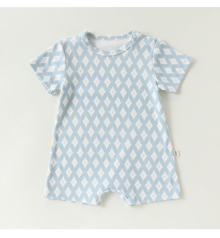 Graphic Print Short Romper マリンプリント 半袖ロンパース【mh0013041】