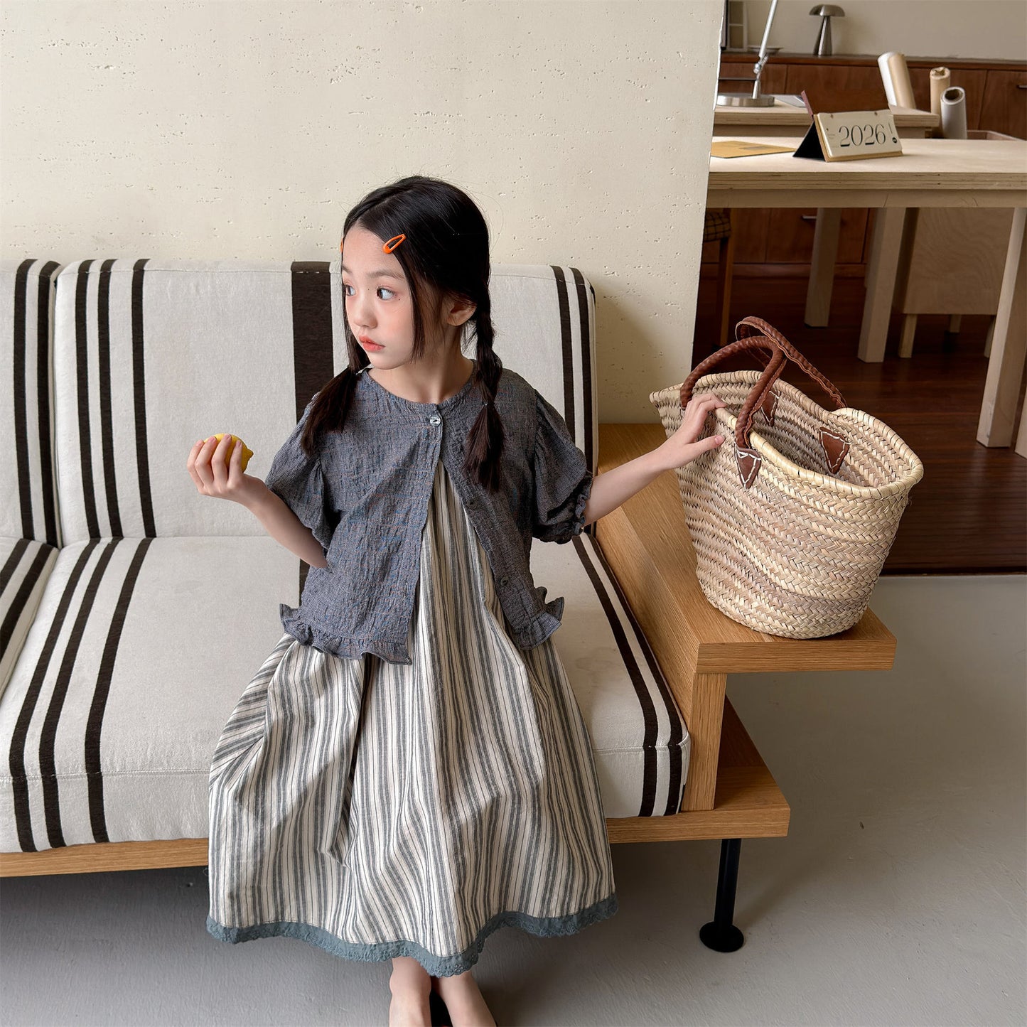 Linen Puff Sleeve Blouse ラッフル 半袖ブラウス【mh0013230】